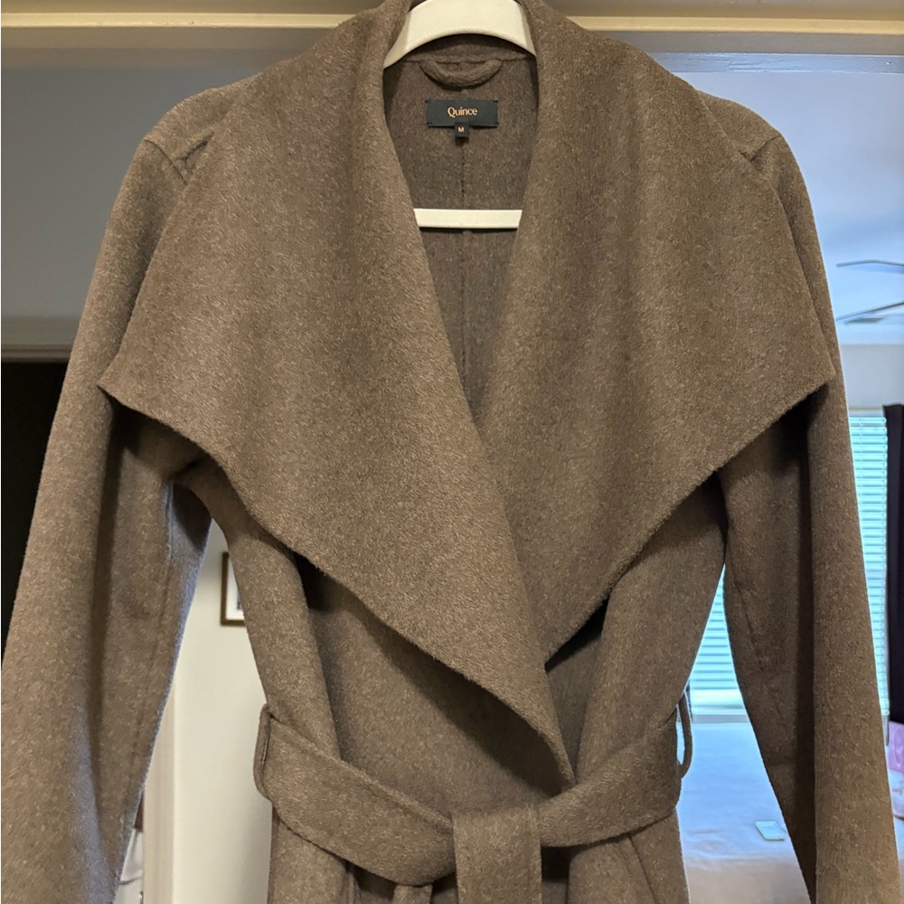 Quince double faced merino wool shawl collared coat